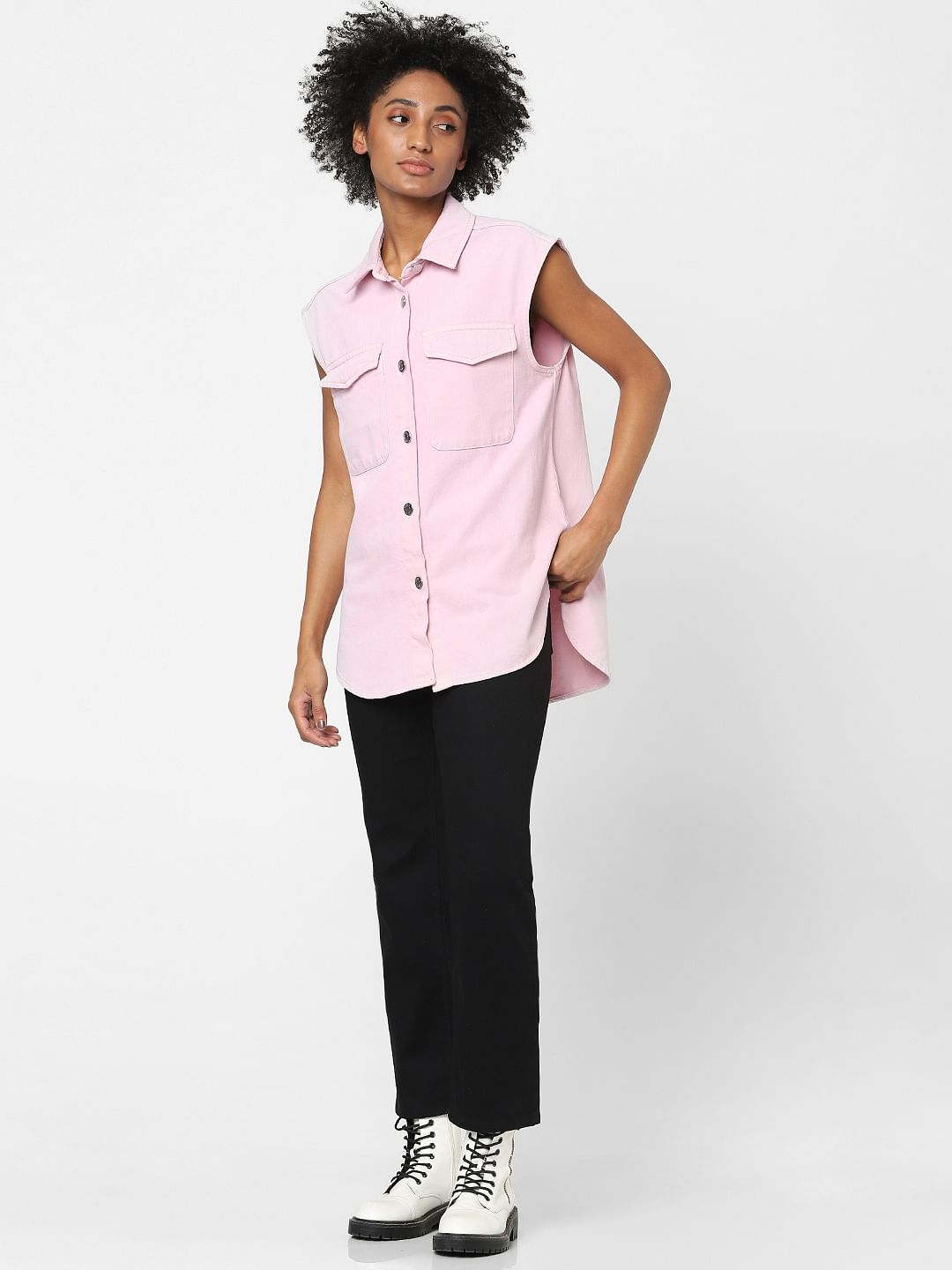 Pink Sleeveless Overshirt