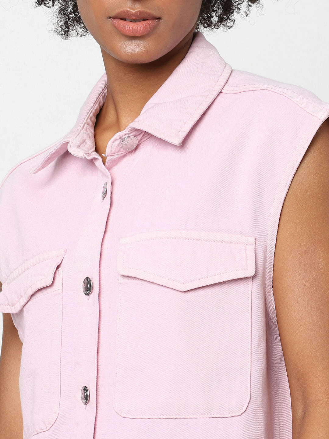 Pink Sleeveless Overshirt