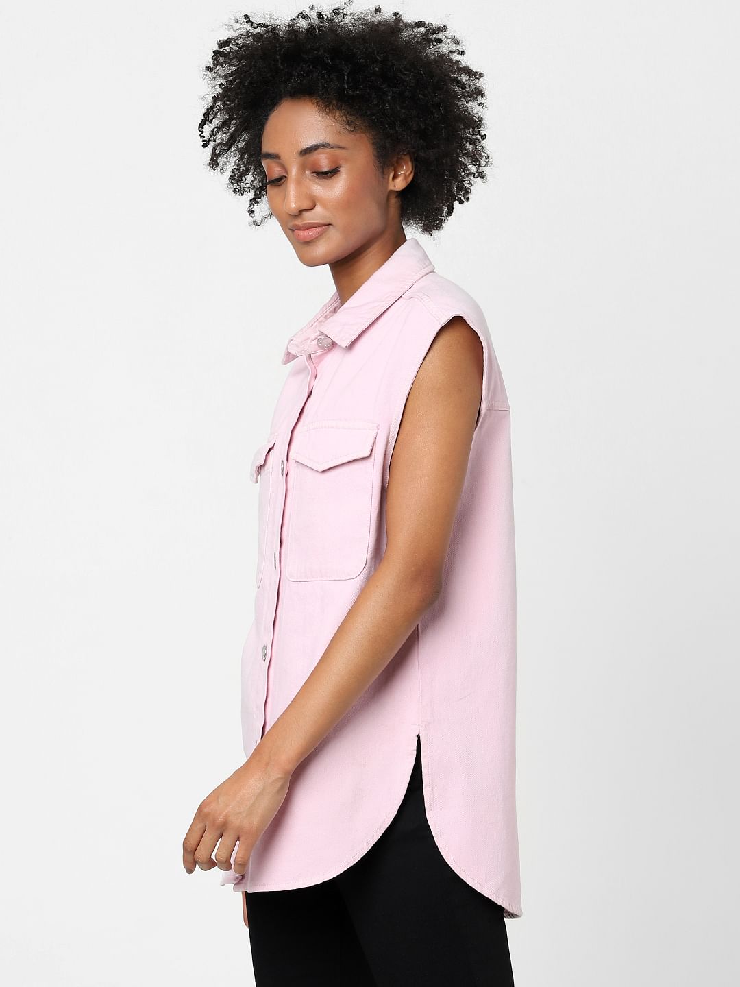 Pink Sleeveless Overshirt