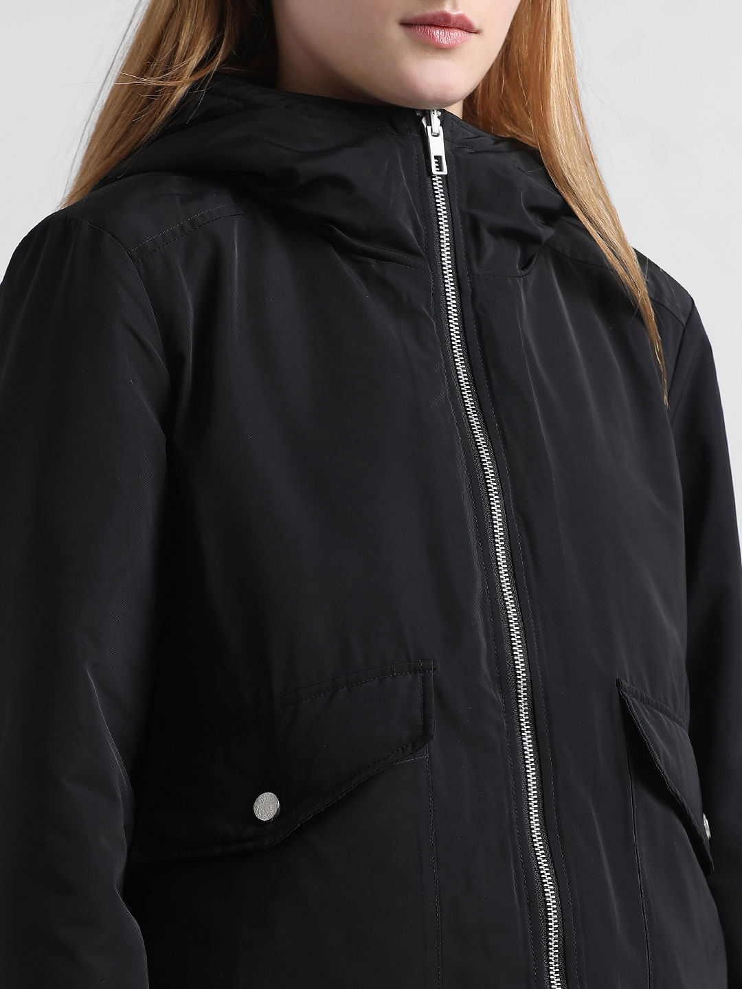 Black Reversible Hooded Winter Jacket