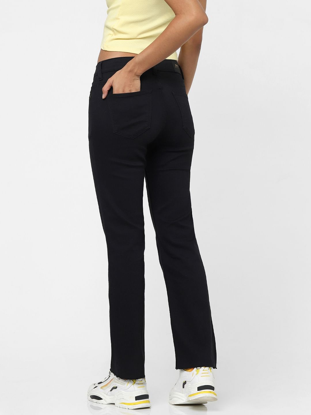 Black High Waist Flared Jeans