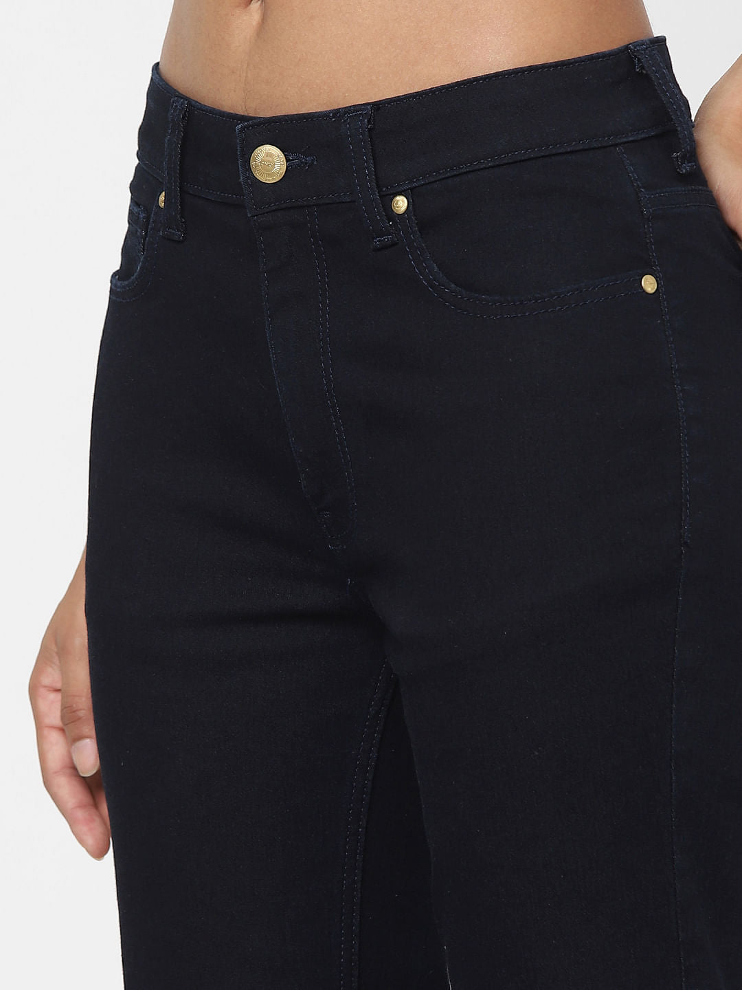 Dark Blue High Waist Flared Jeans