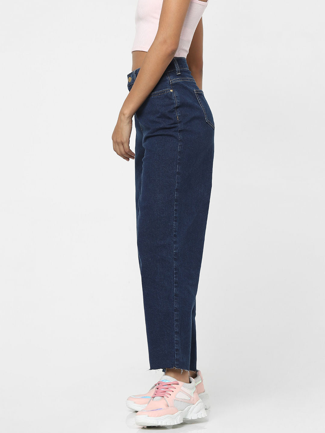 Dark Blue High Waist Mom Jeans