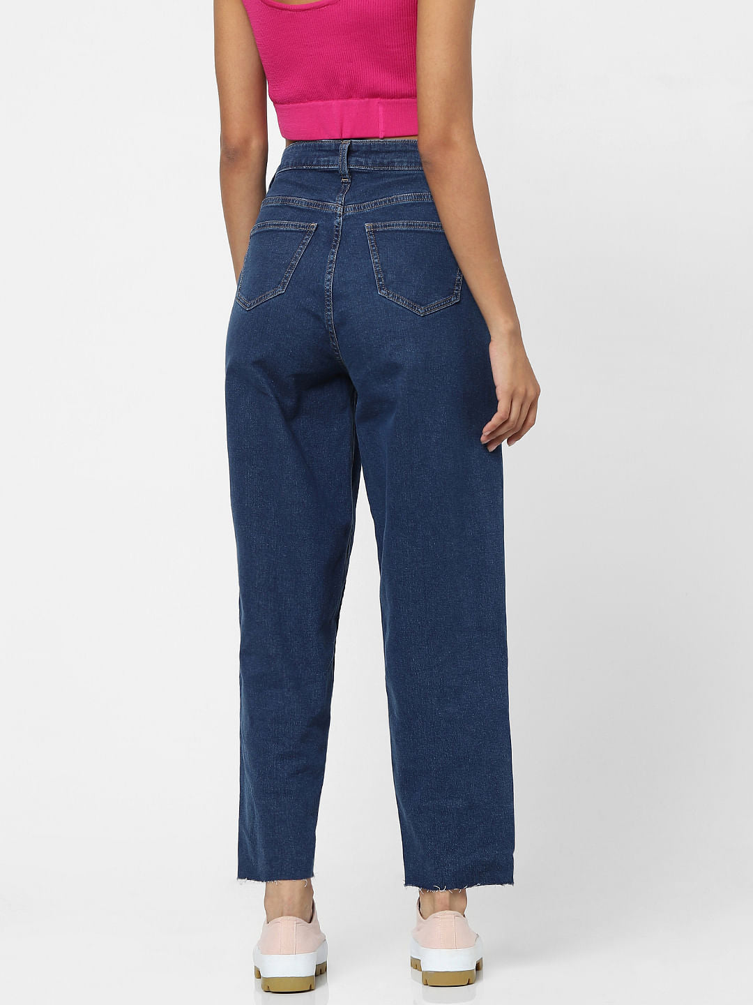 Dark Blue High Waist Mom Jeans
