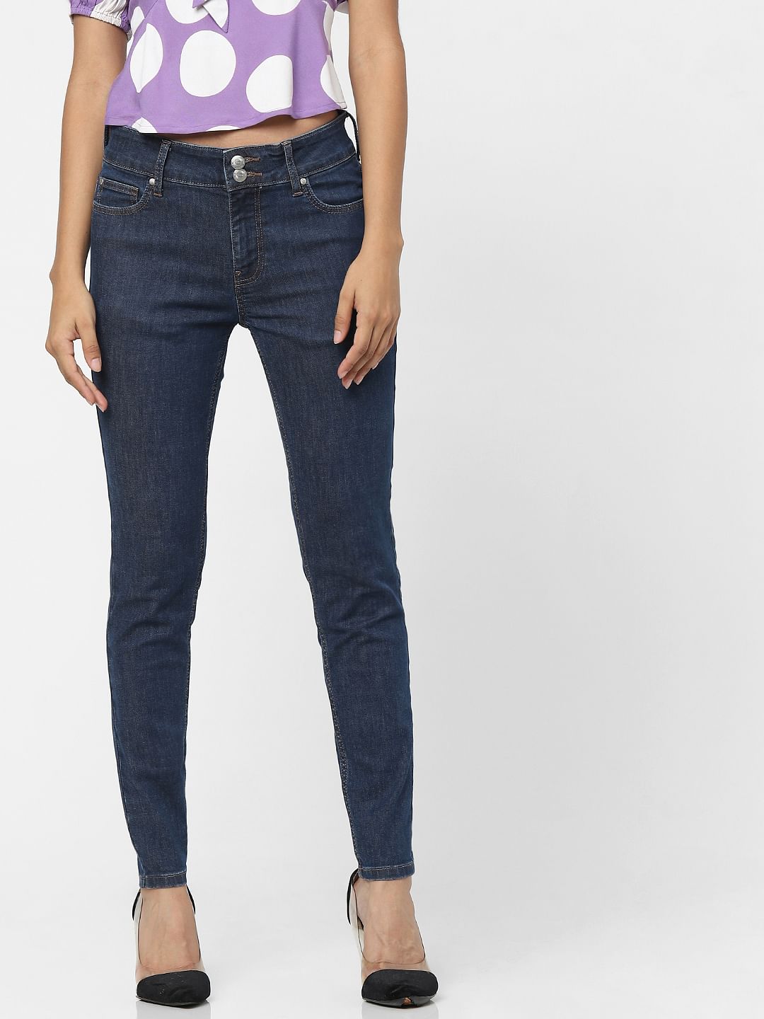 Blue High Waist Skinny Jeans