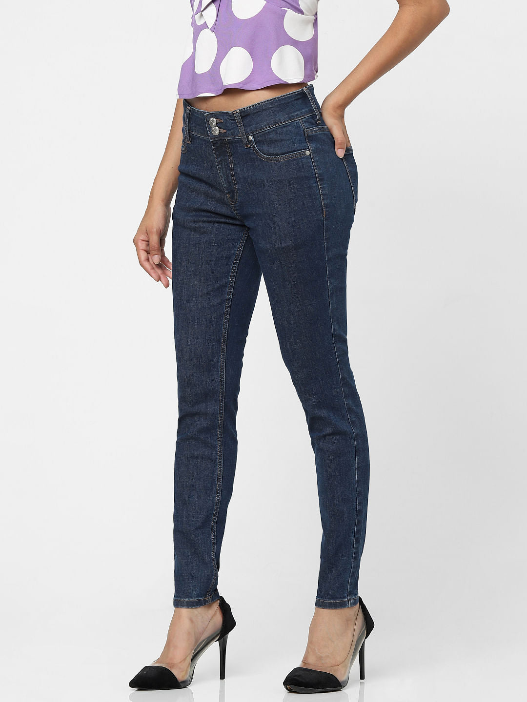 Blue High Waist Skinny Jeans