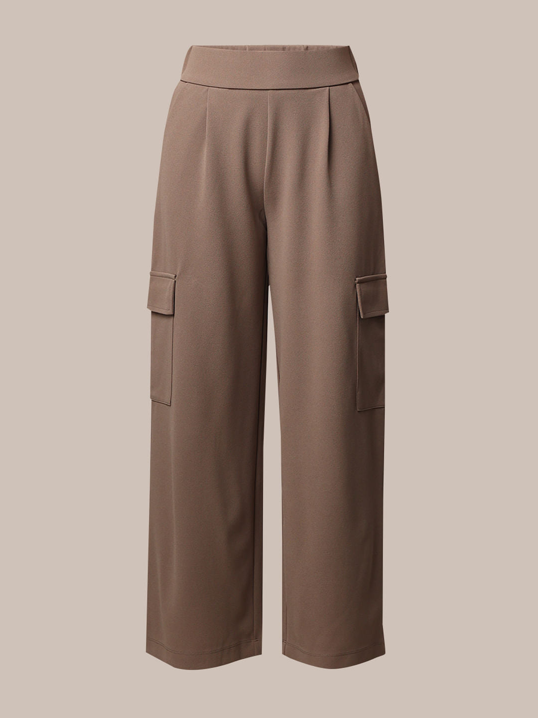 Brown Pull-On Cargo Pants
