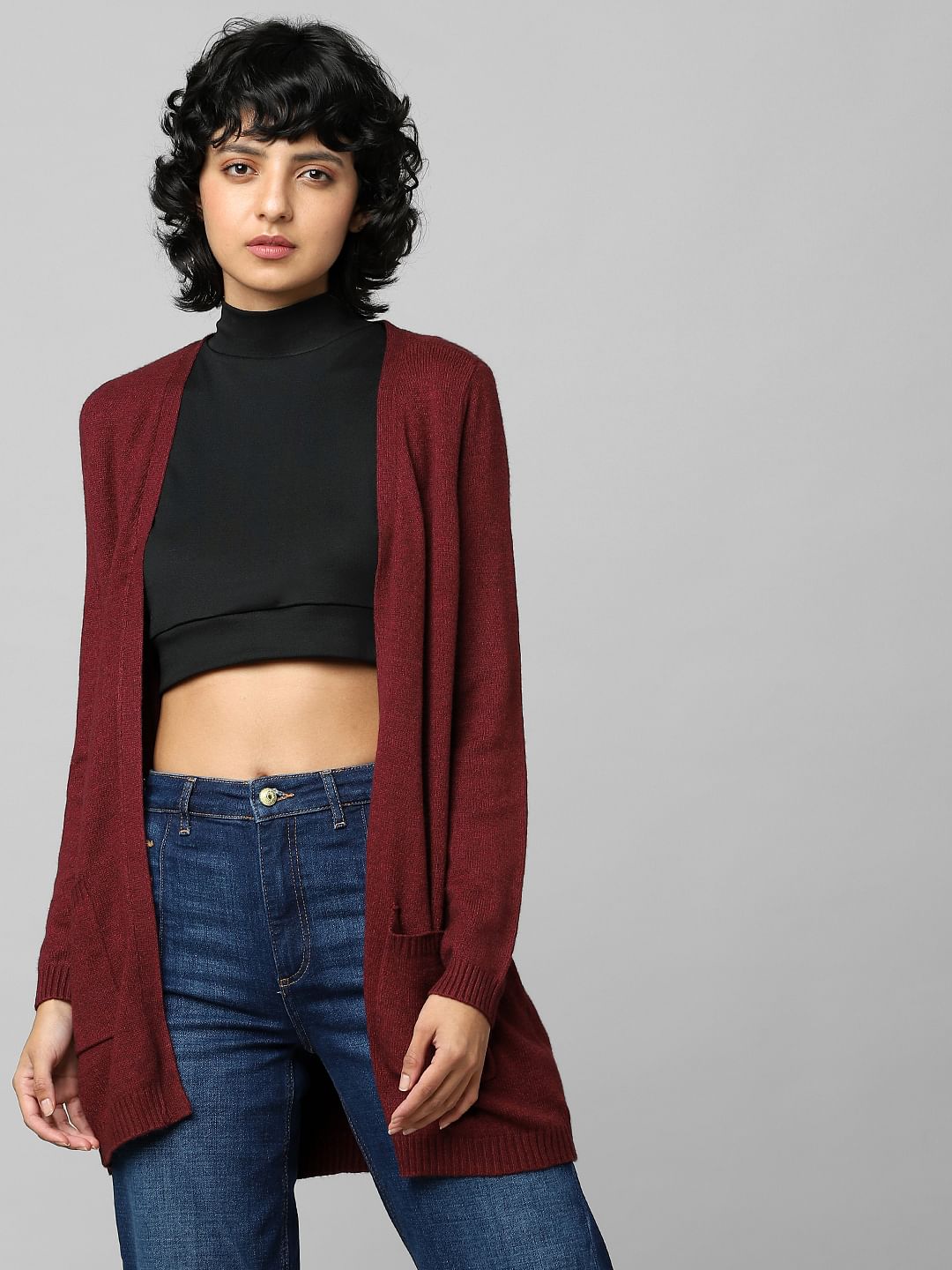 Maroon Long Cardigan