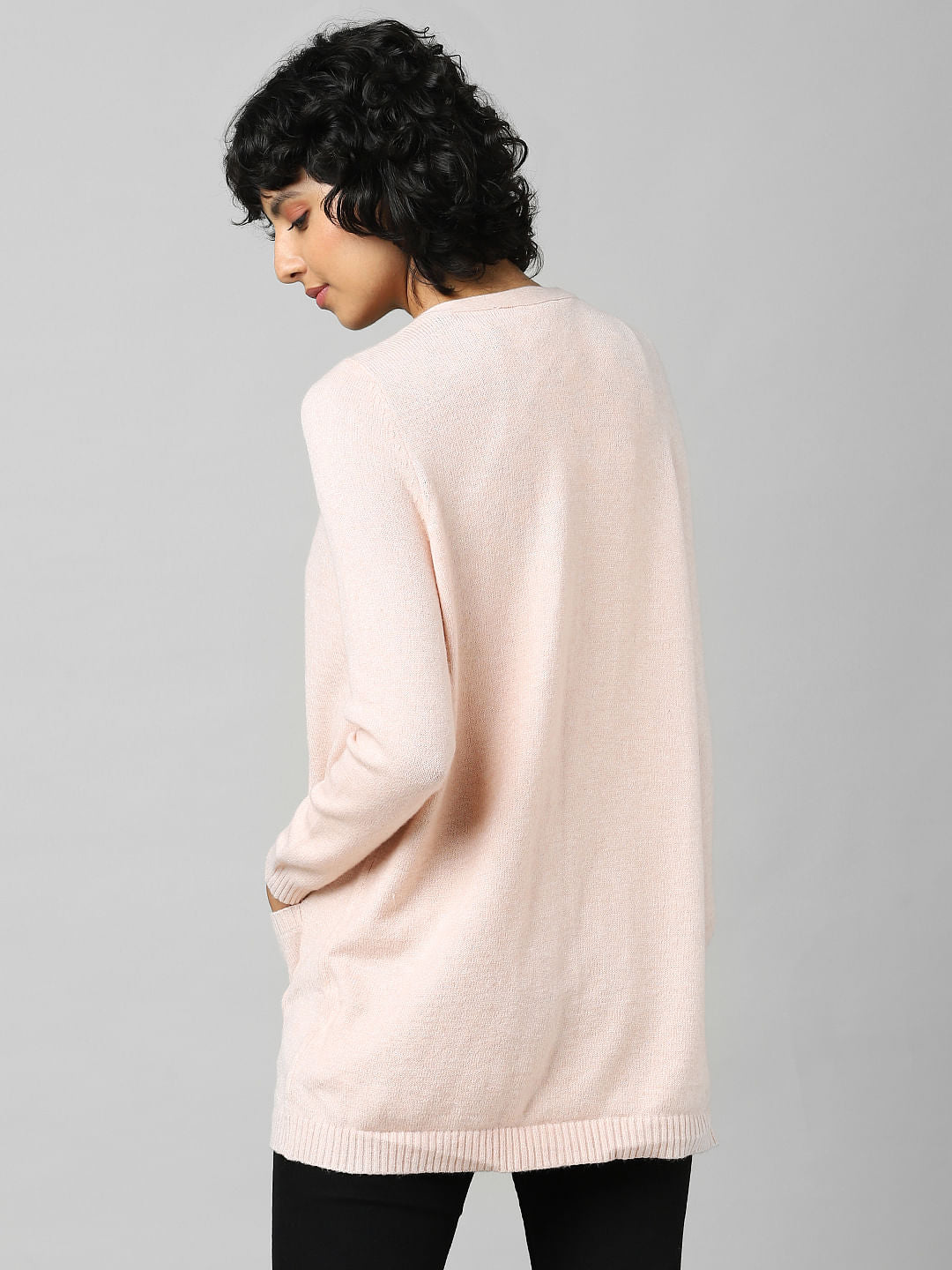 Pink Long Cardigan
