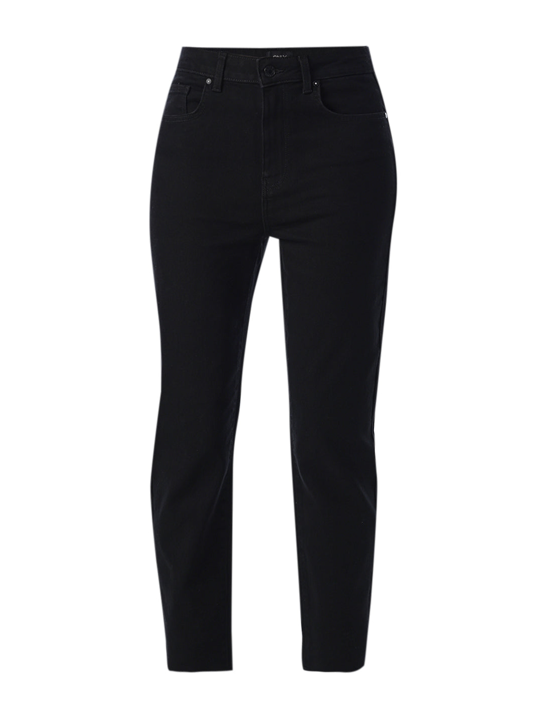 ONLY Black Straight Fit Distressed Jeans