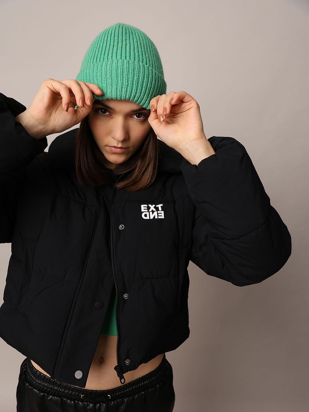 Black Short Hooded Puffer Jacket