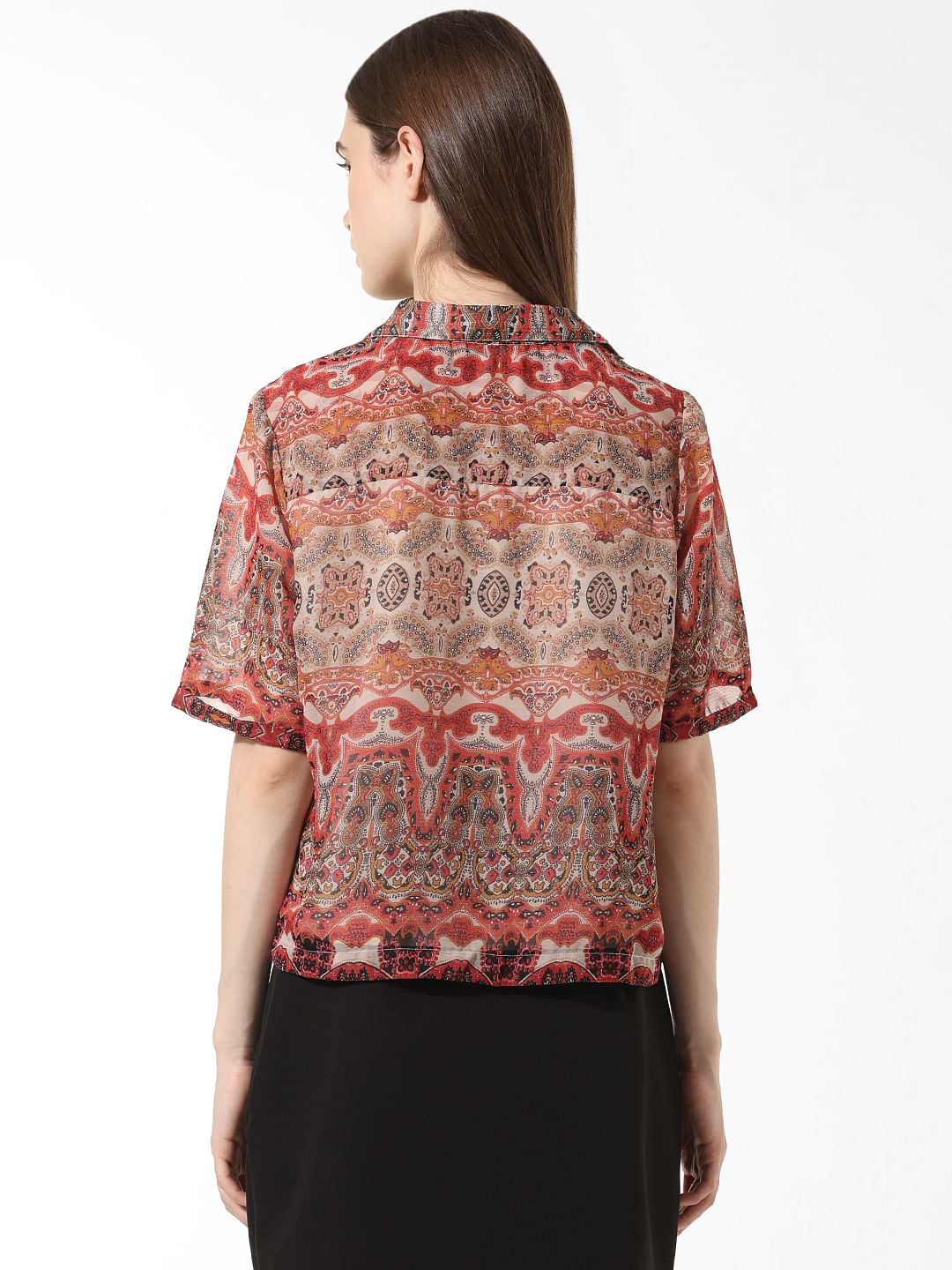 Brown Abstract Print Shirt