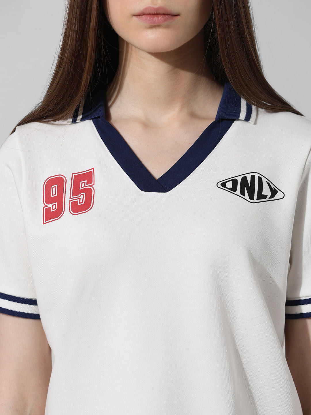 White Contrast Tipping Polo T-Shirt