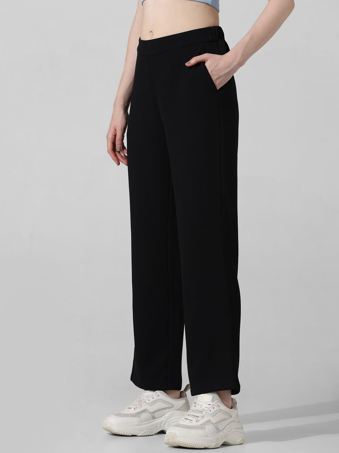 Black High Rise Pull-On Pants