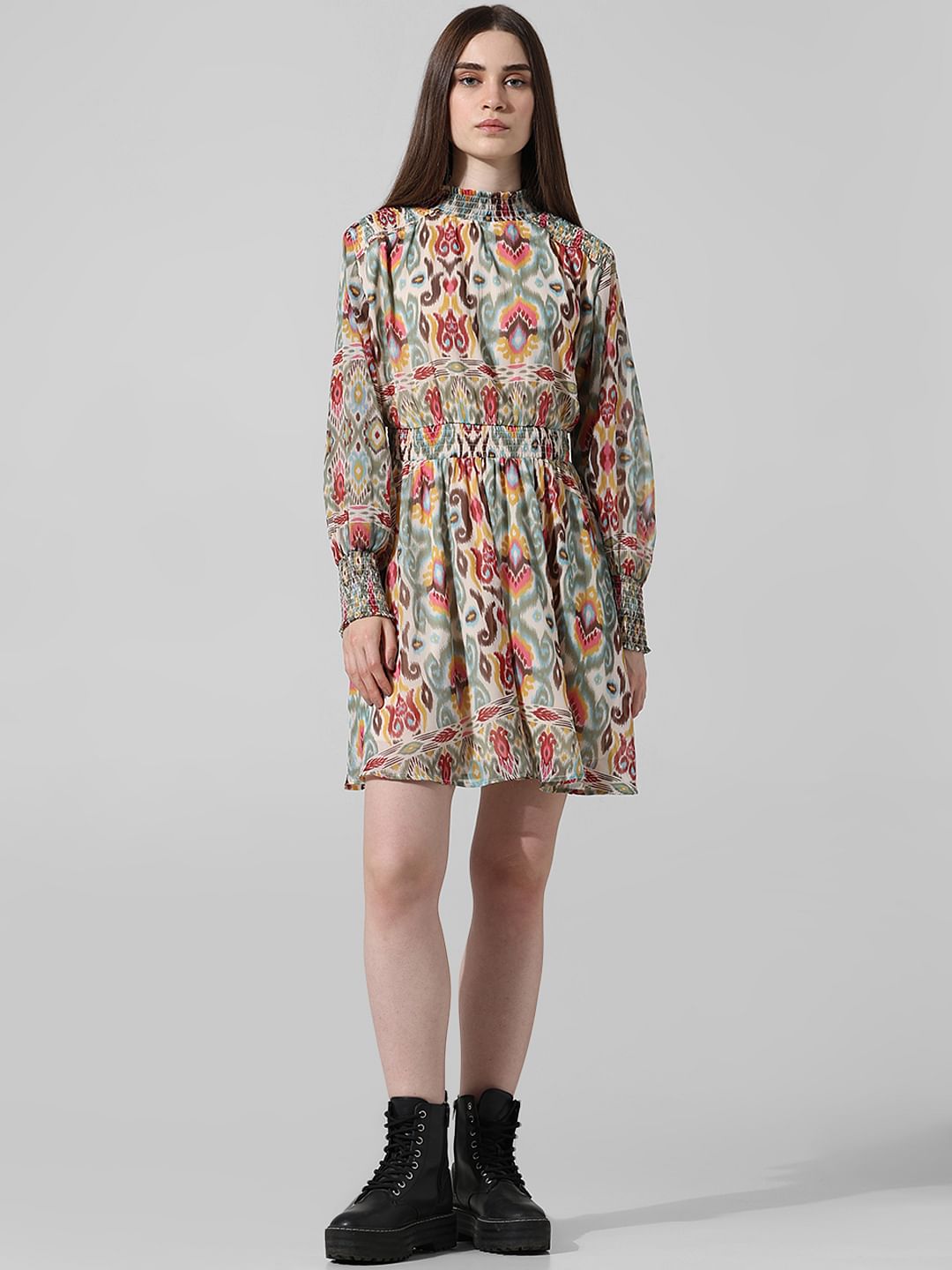 Multi-Colour Abstract Print Dress