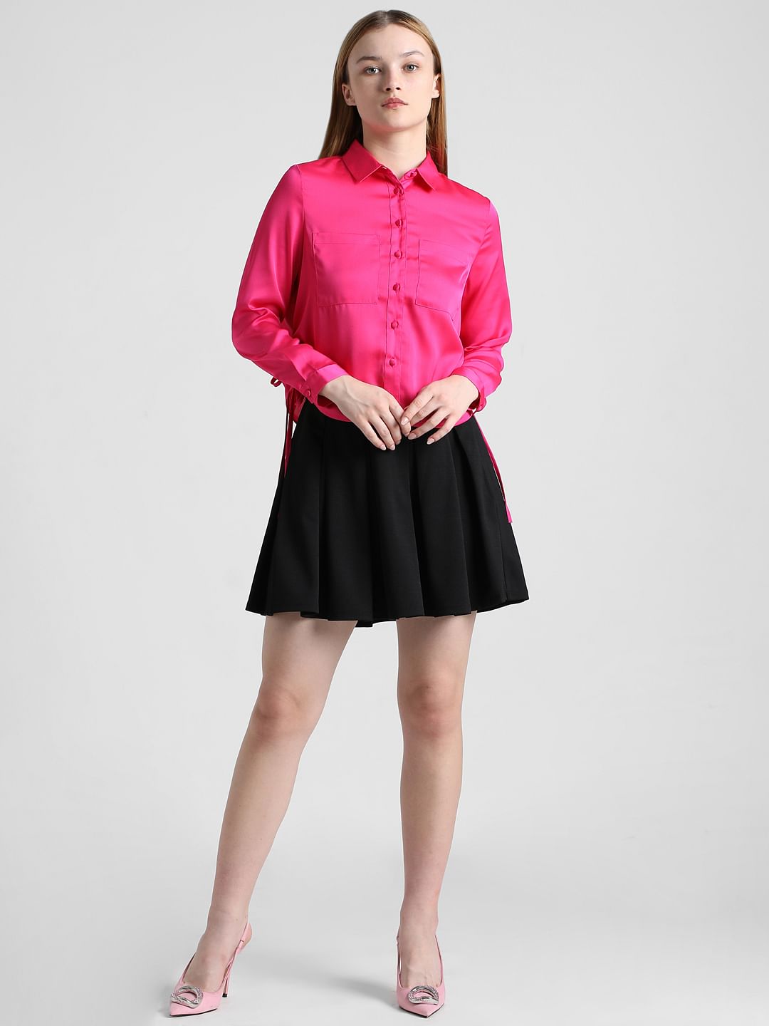 Fuchsia Satin Shirt