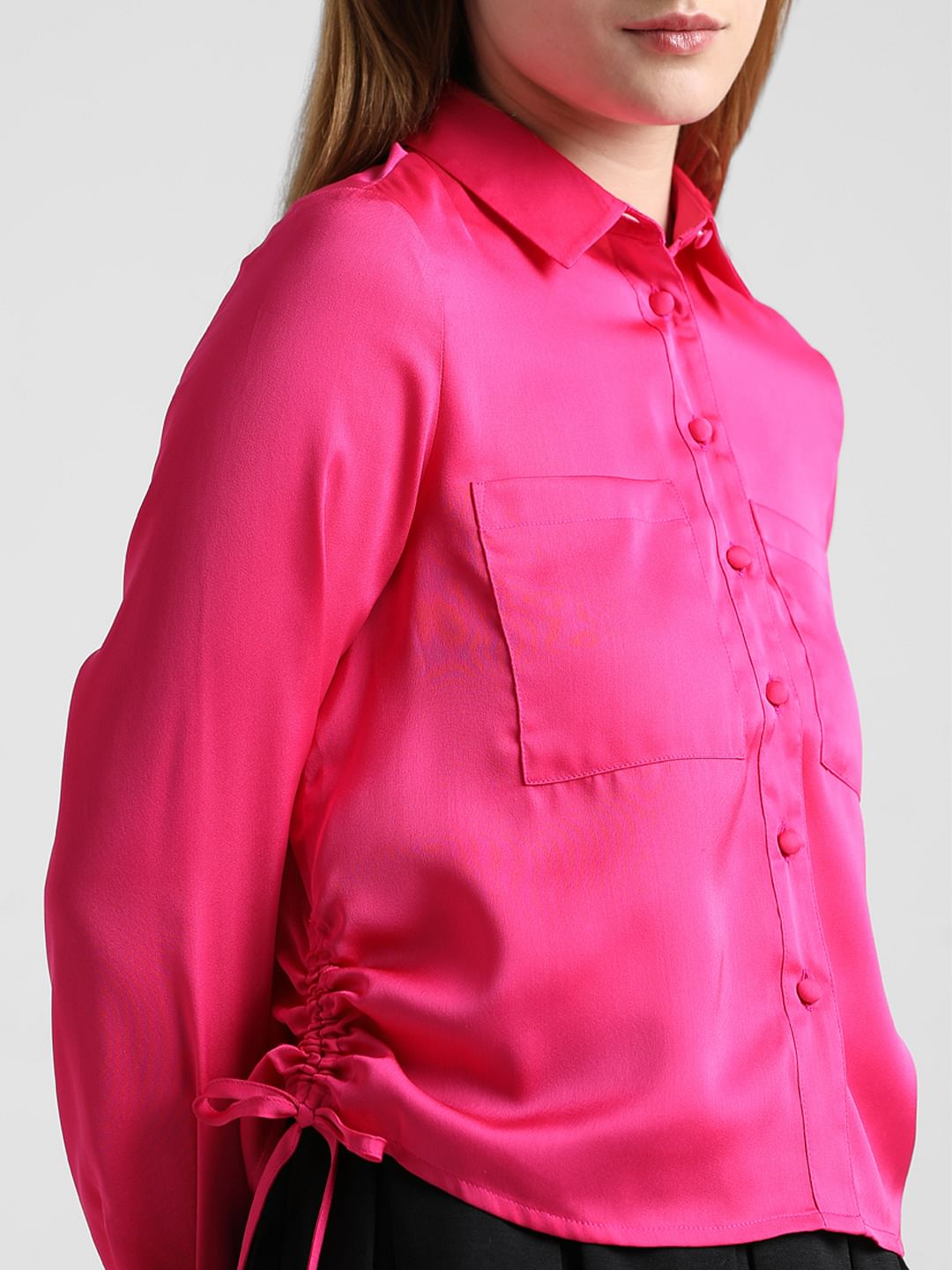 Fuchsia Satin Shirt