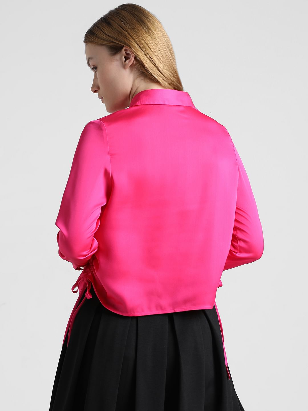 Fuchsia Satin Shirt