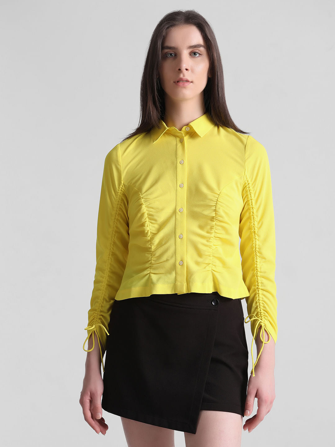 Yellow Ruched Shirt