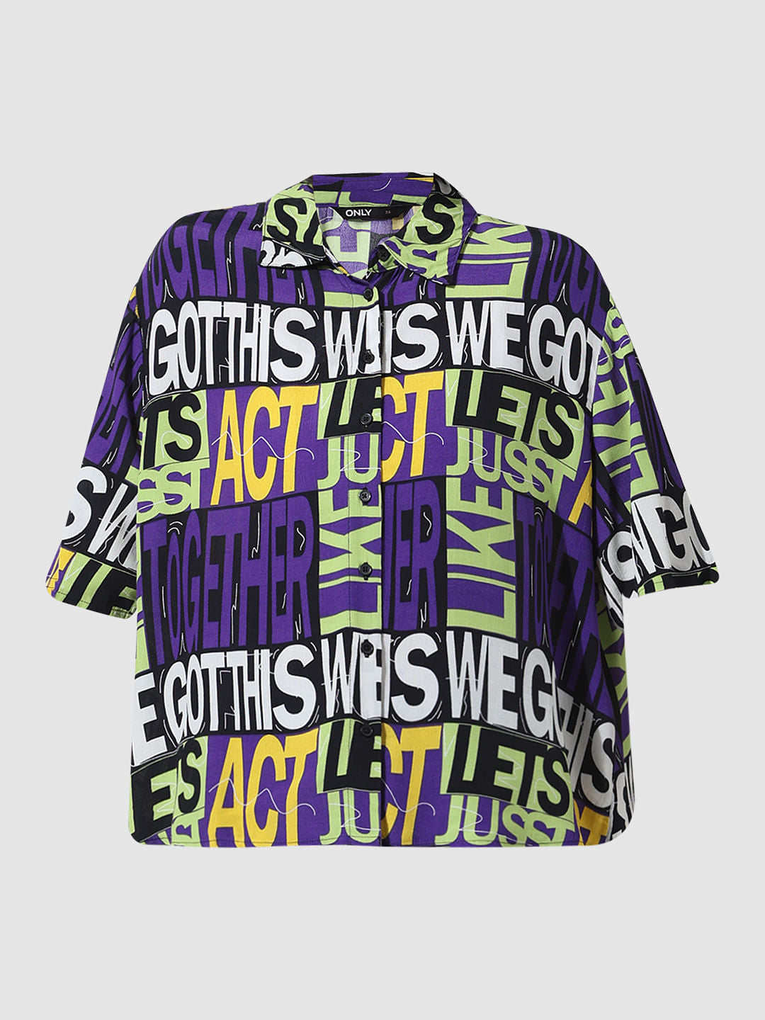 Black Typographic Print Shirt