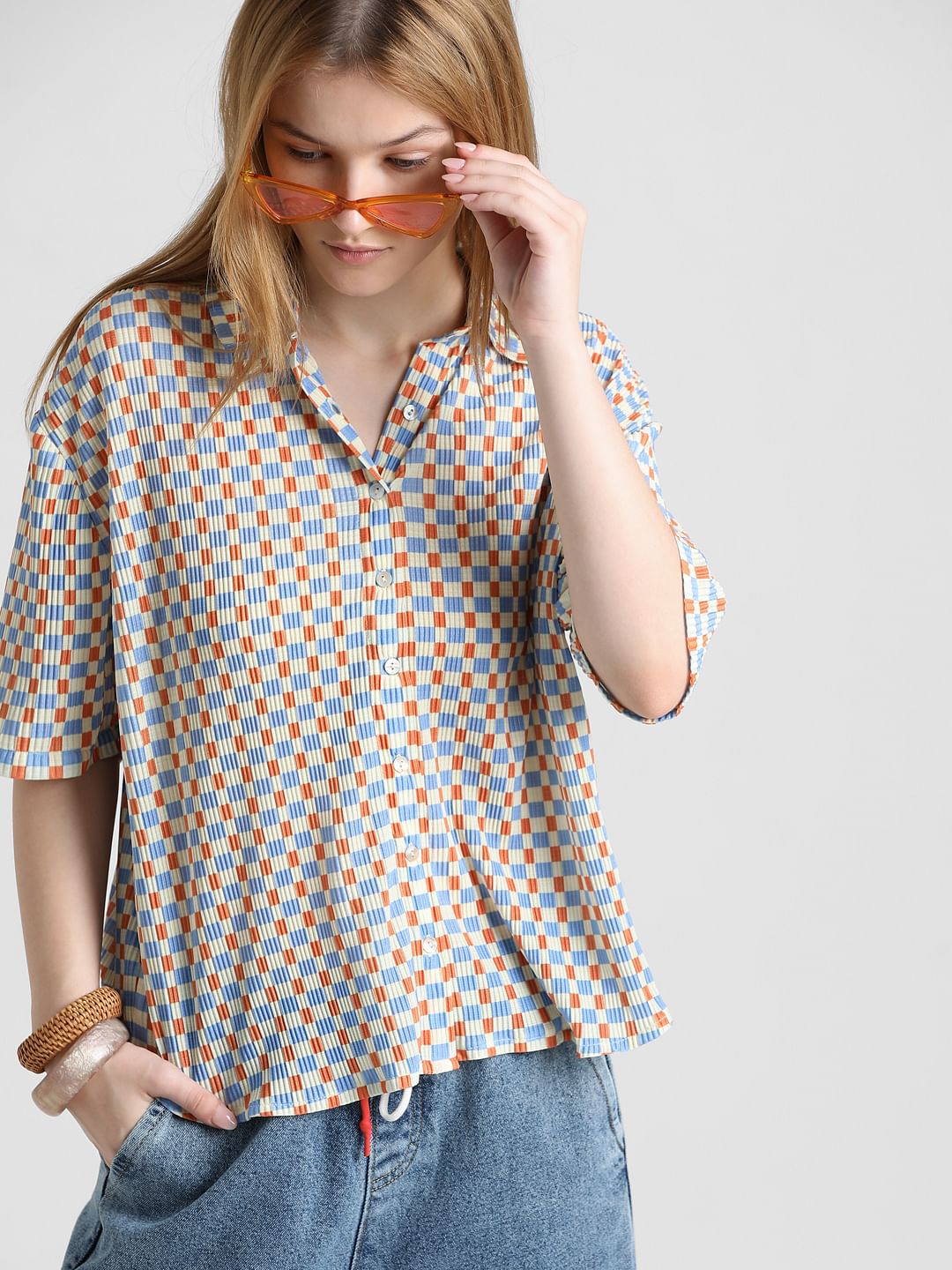 Beige Printed Jersey Shirt