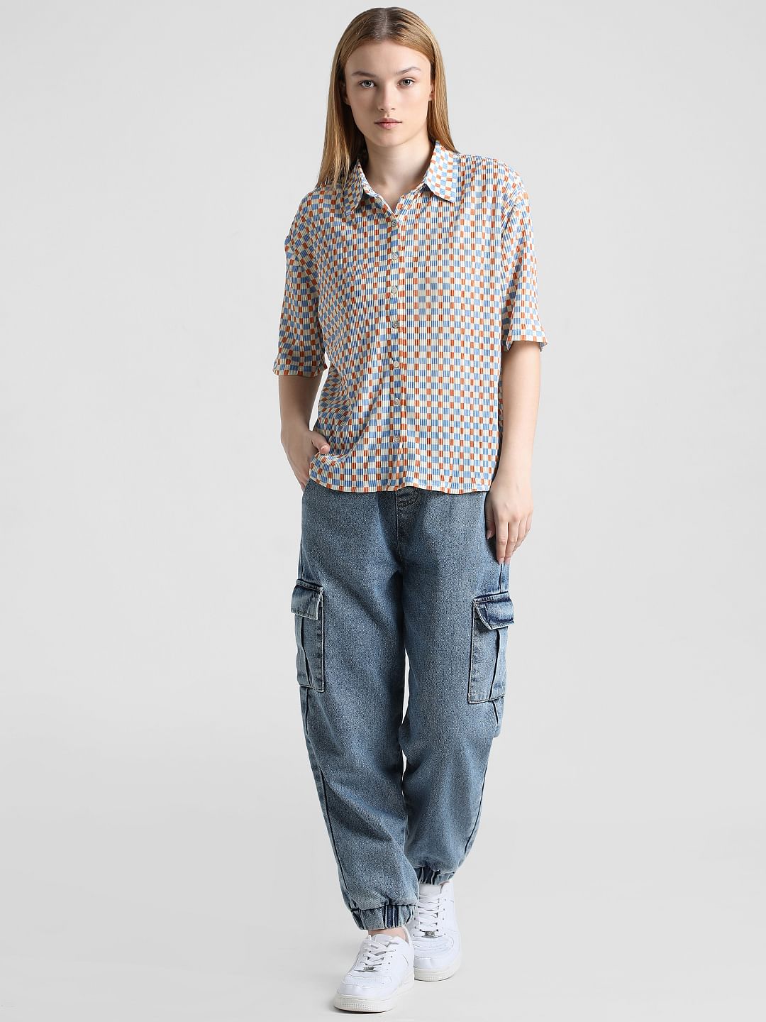 Beige Printed Jersey Shirt