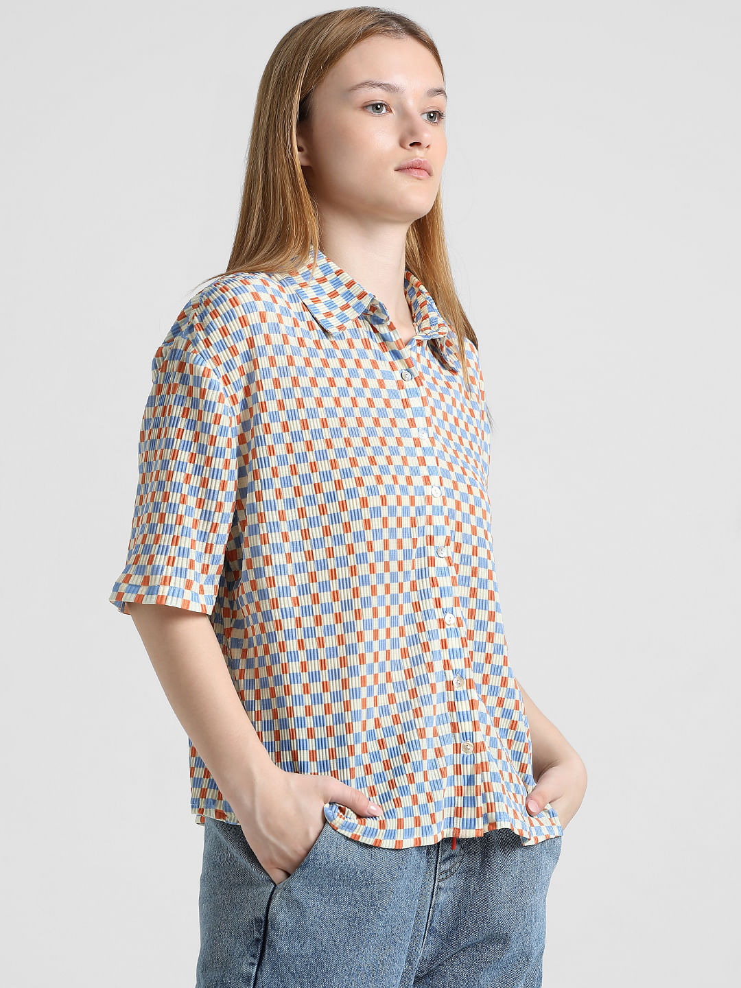 Beige Printed Jersey Shirt