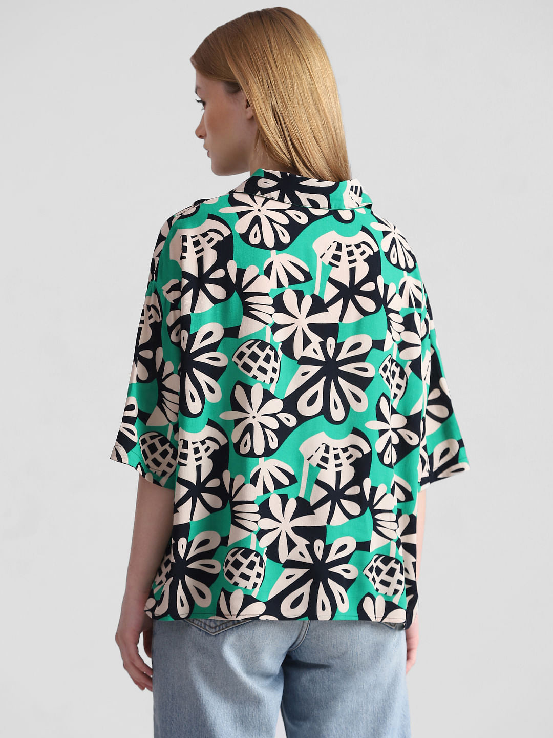 Green Floral Print Shirt