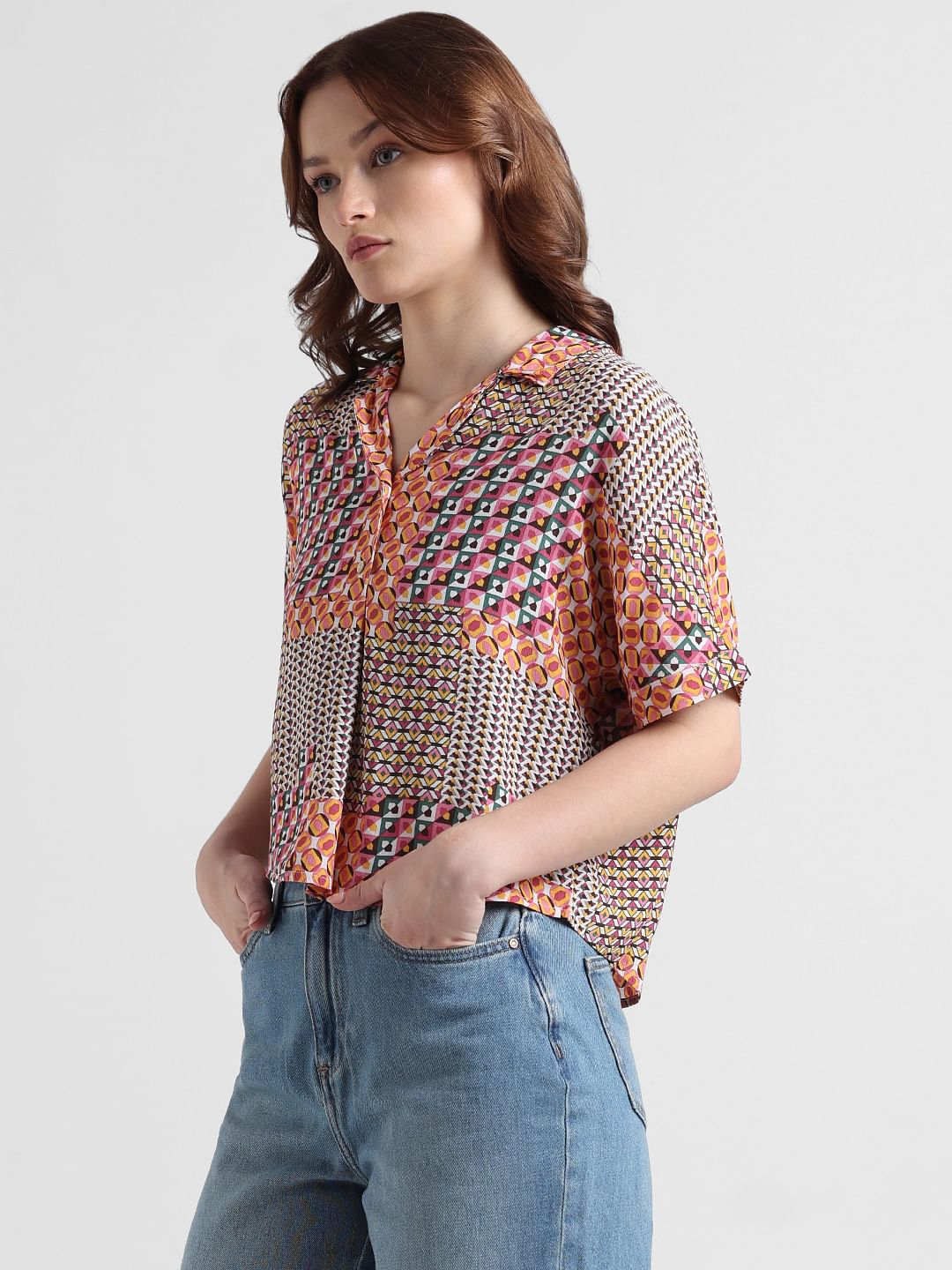 Multi-Coloured Abstract Print Shirt