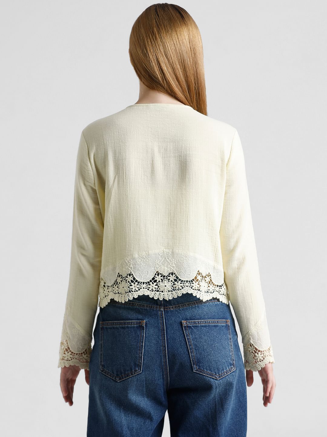 Yellow Lace Trim Top