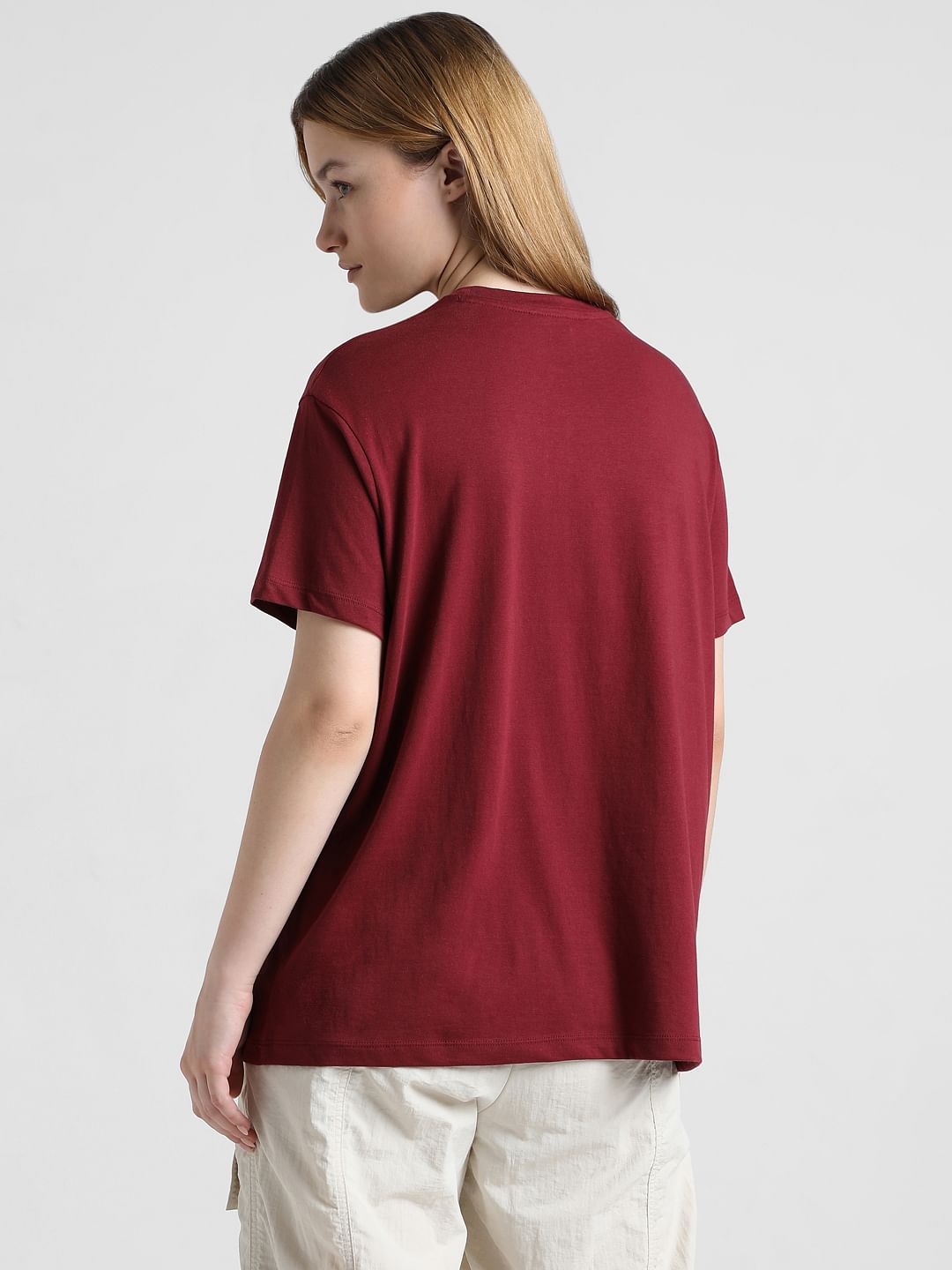 Maroon Graphic Print T-Shirt
