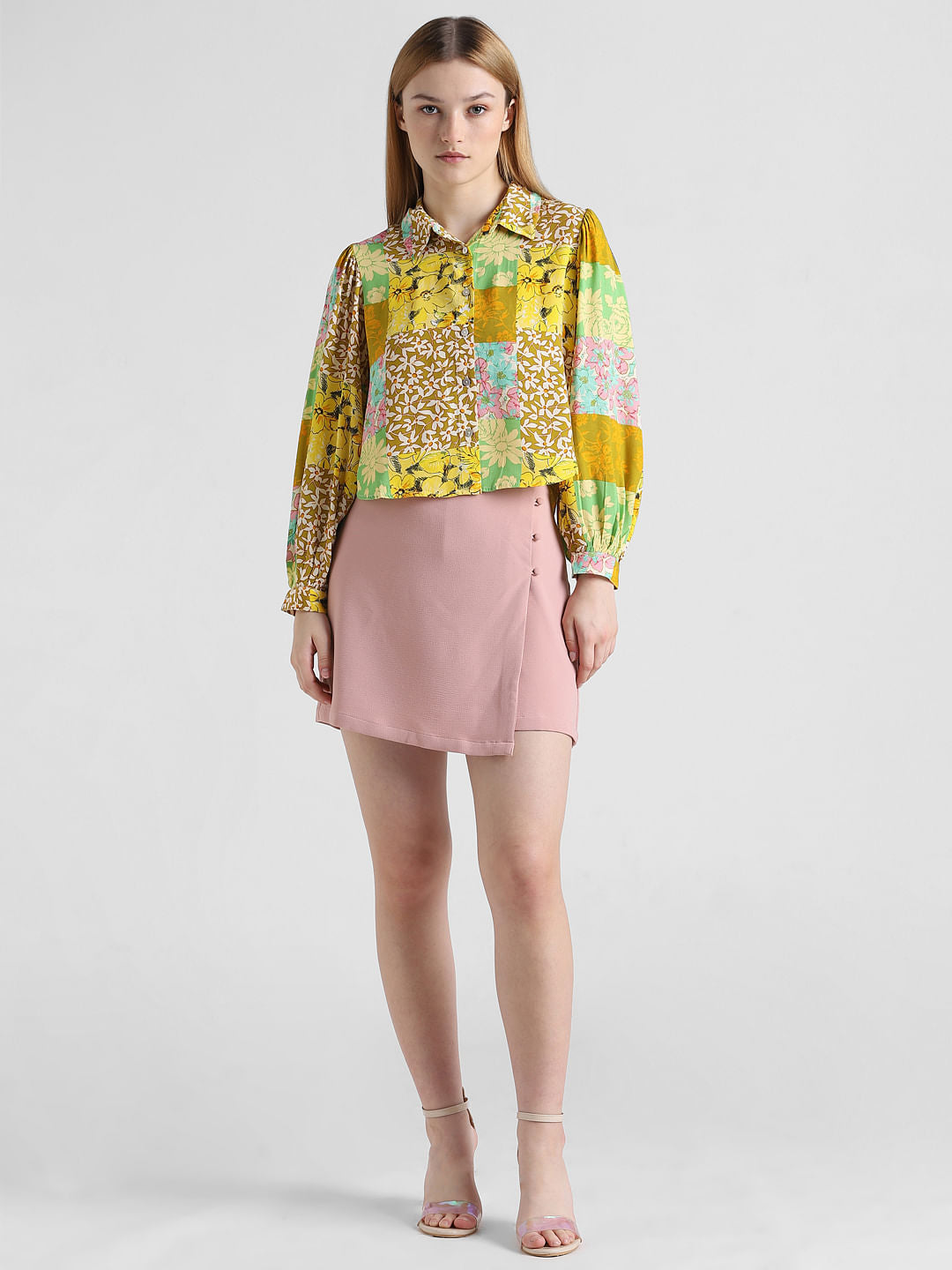 Yellow Abstract Print Shirt