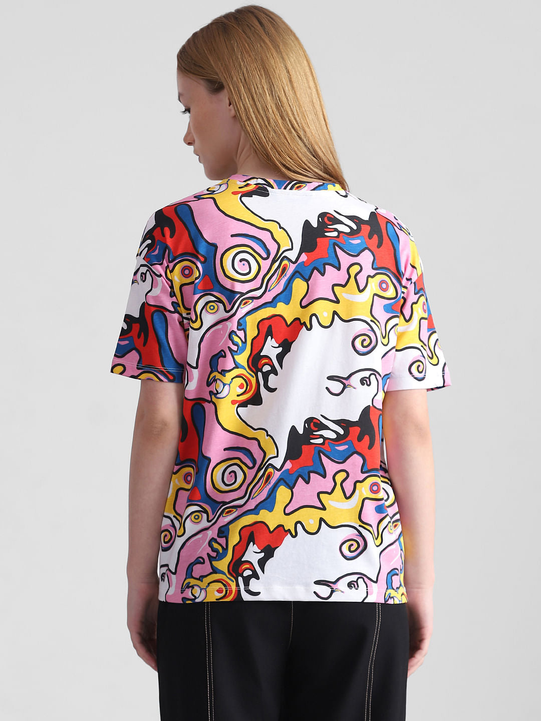 Pink Abstract Print T-Shirt