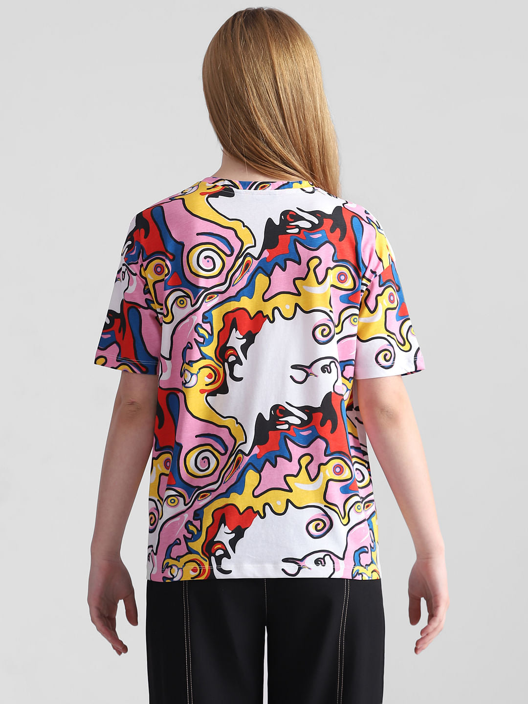 Pink Abstract Print T-Shirt