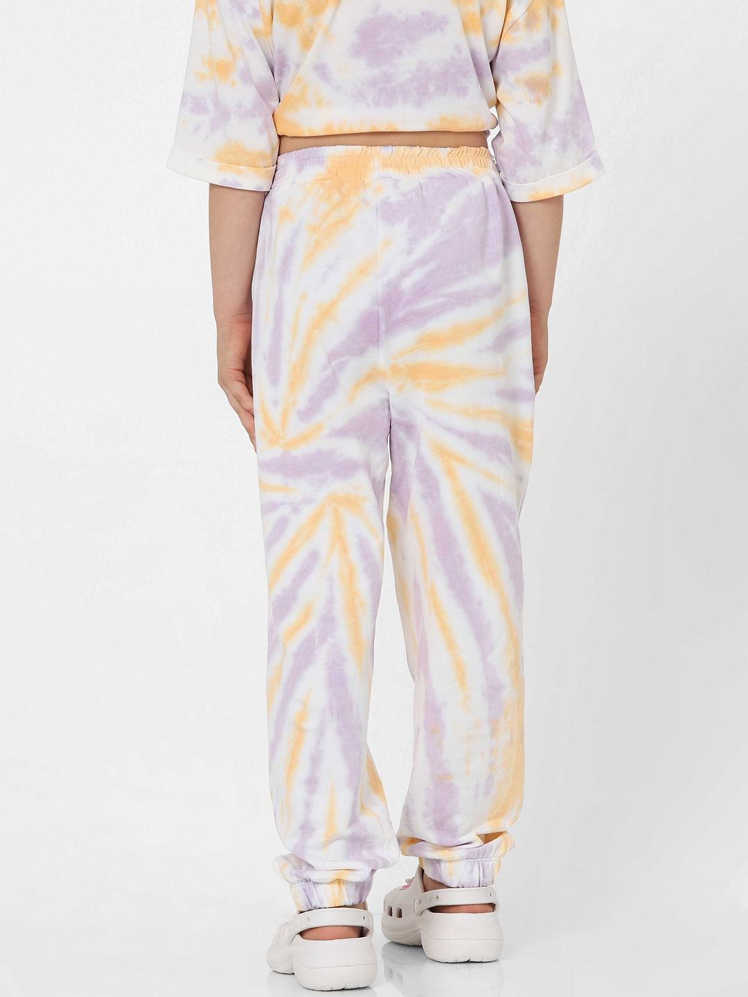 Pink Mid Rise Tie Dye Co-Ord Joggers