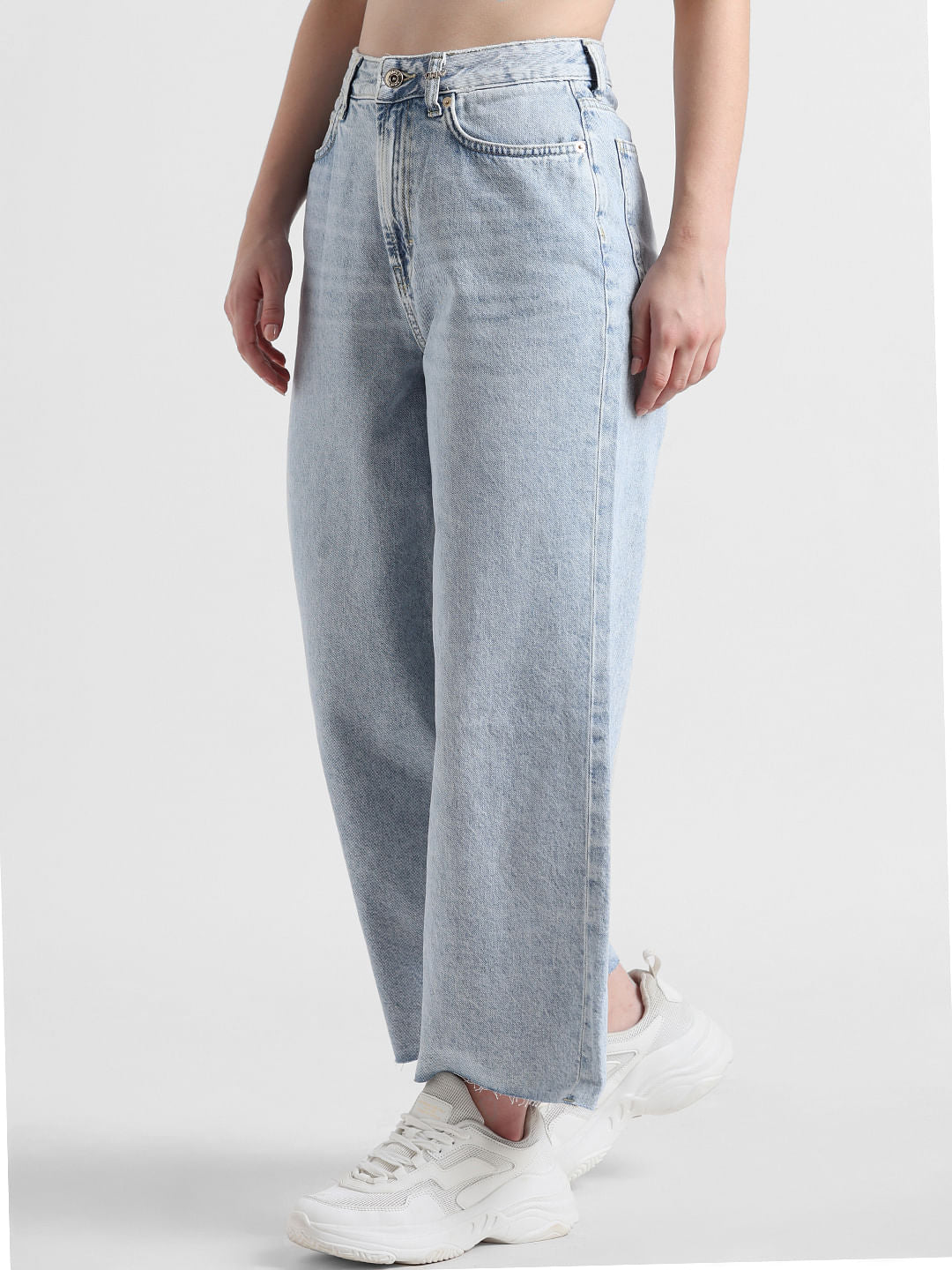 Light Blue High Rise Wide Leg Jeans