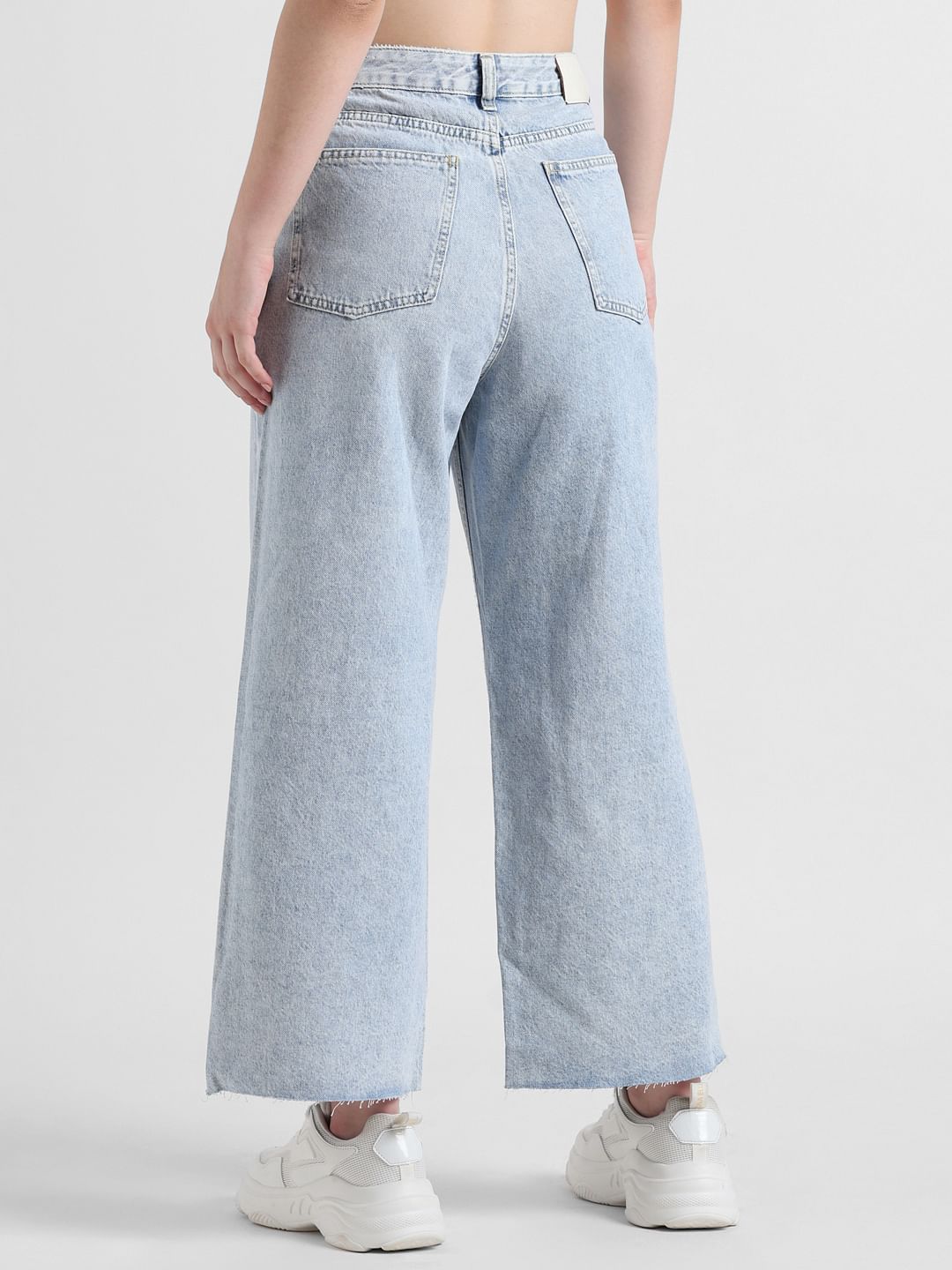 Light Blue High Rise Wide Leg Jeans