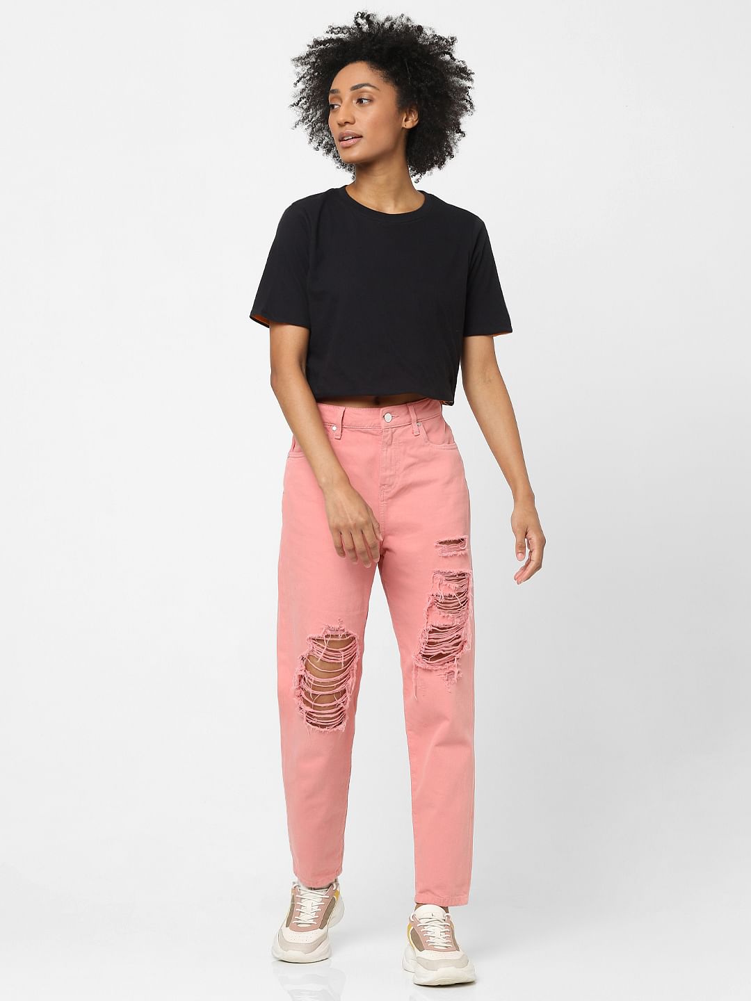 Black Reversible Cropped T-Shirt