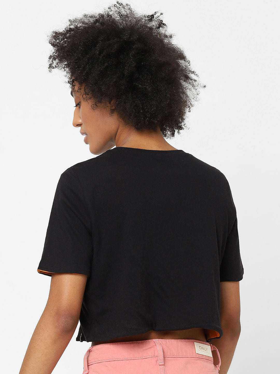 Black Reversible Cropped T-Shirt