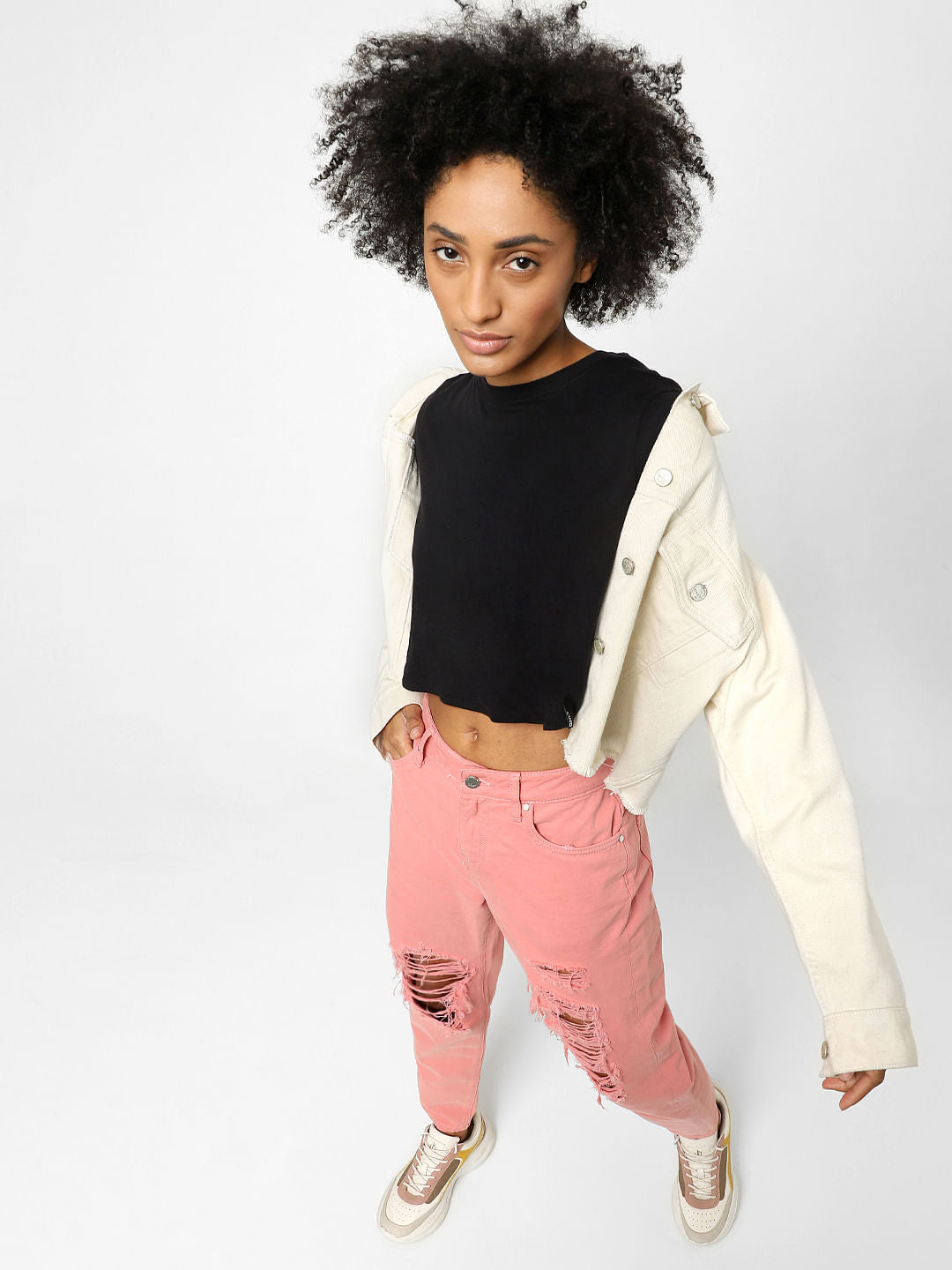 Black Reversible Cropped T-Shirt