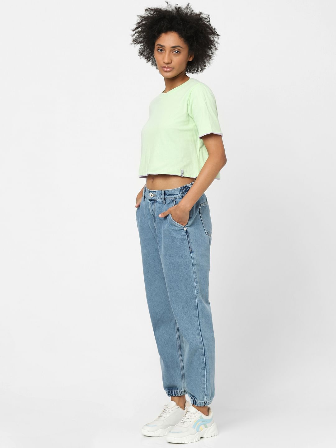 Green Reversible Cropped T-Shirt