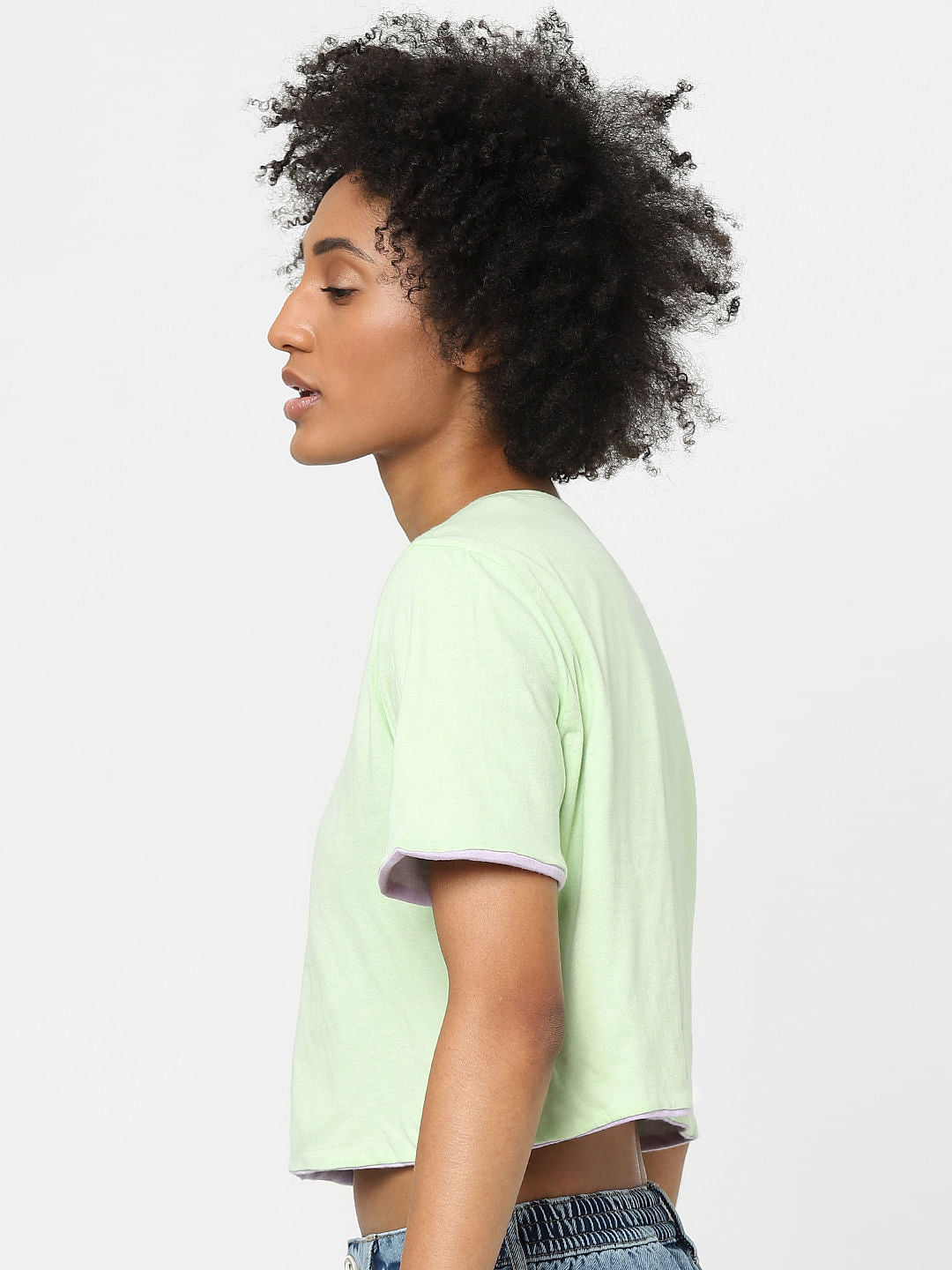 Green Reversible Cropped T-Shirt