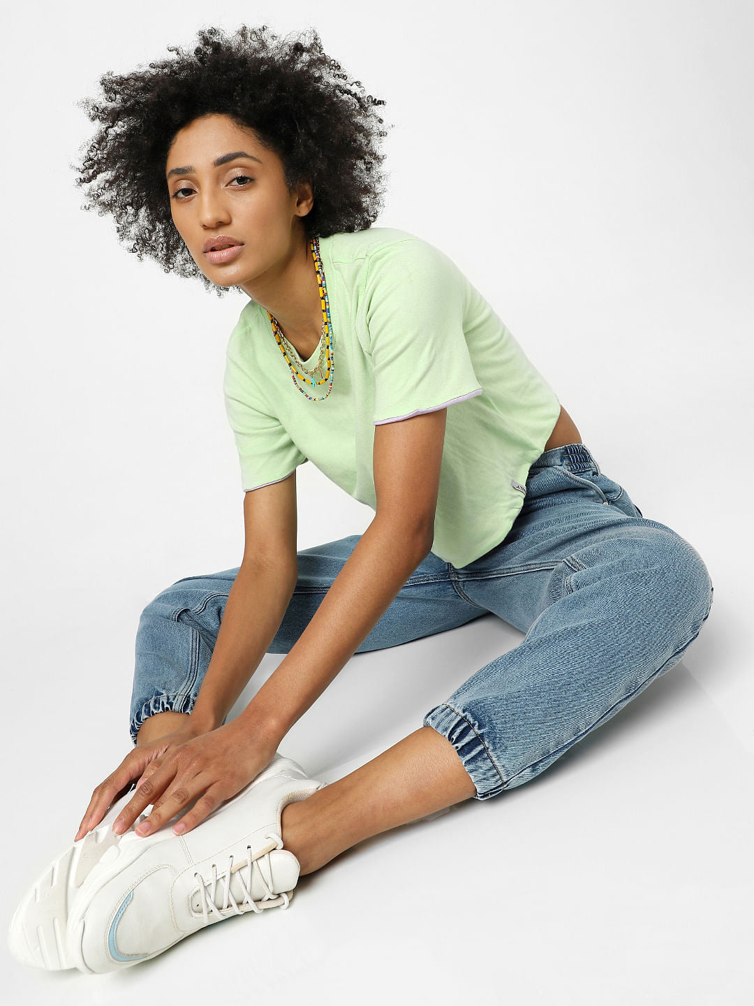 Green Reversible Cropped T-Shirt