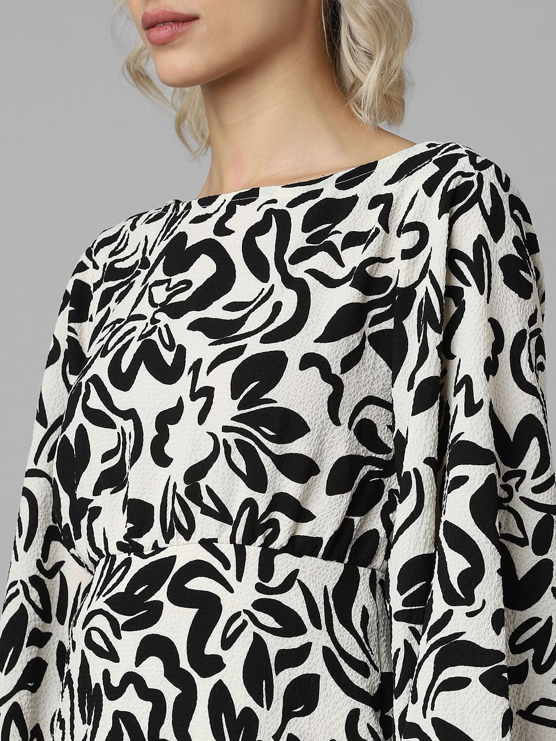 Black & White Printed Mini Dress