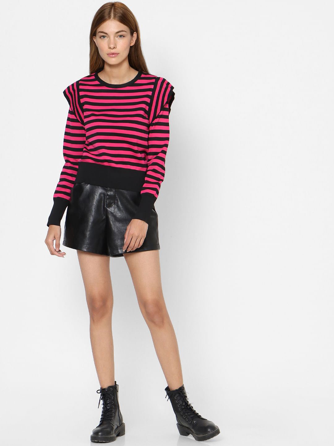 Black & Pink Striped Pullover