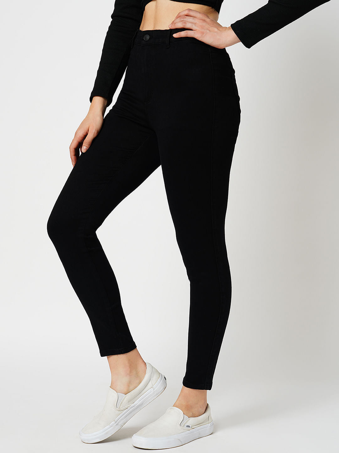 Jdy By Only Black High Rise Skinny Fit Jeans