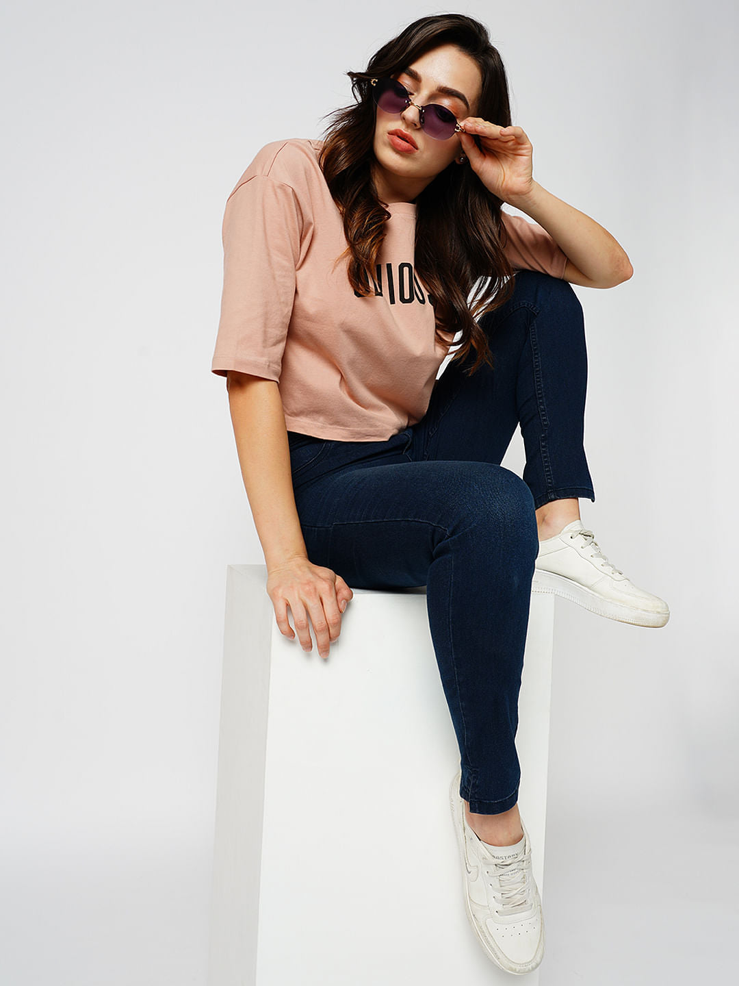 Jdy By Only Dark Blue High Rise Skinny Fit Jeggings