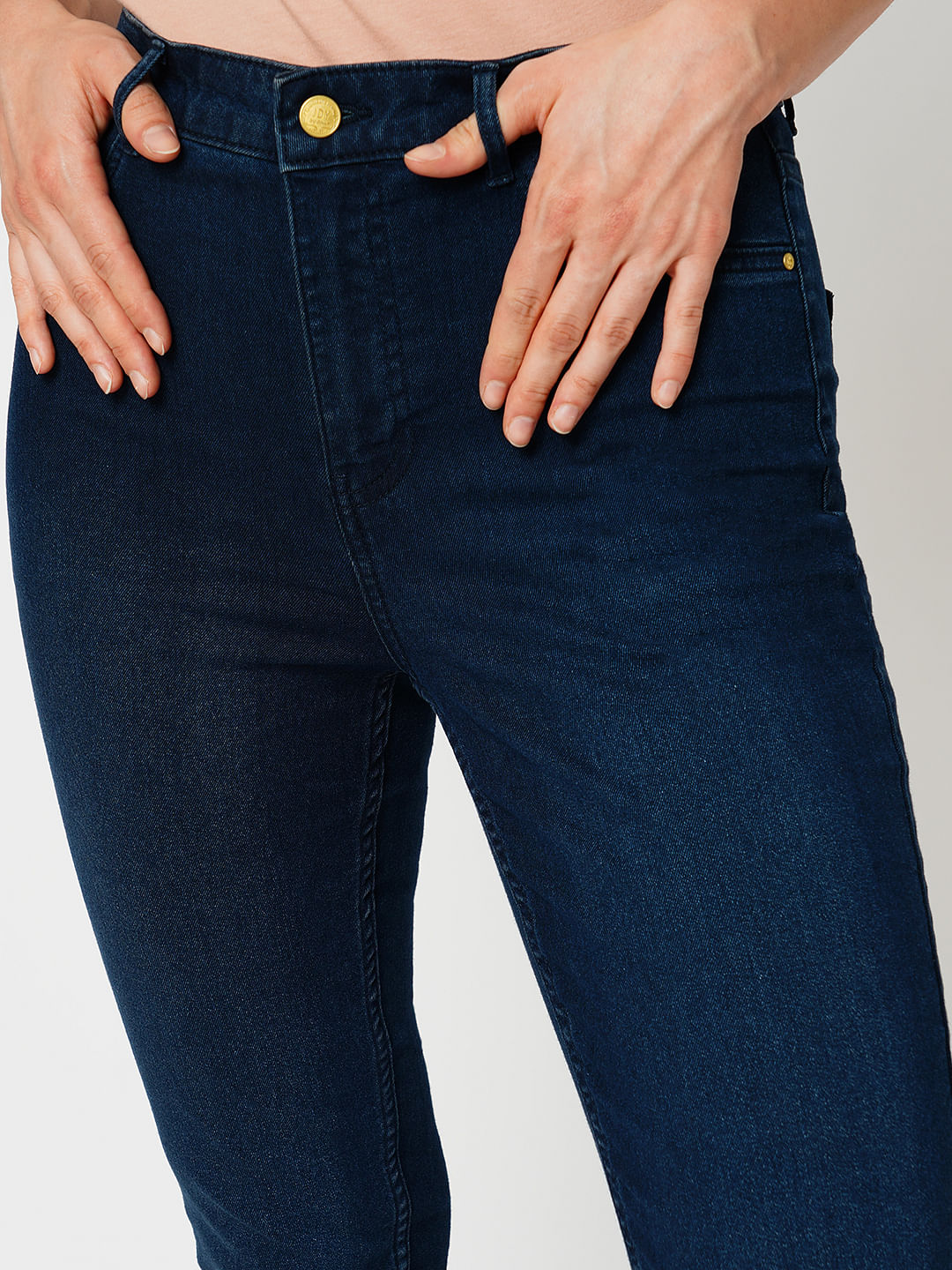 Jdy By Only Dark Blue High Rise Skinny Fit Jeggings