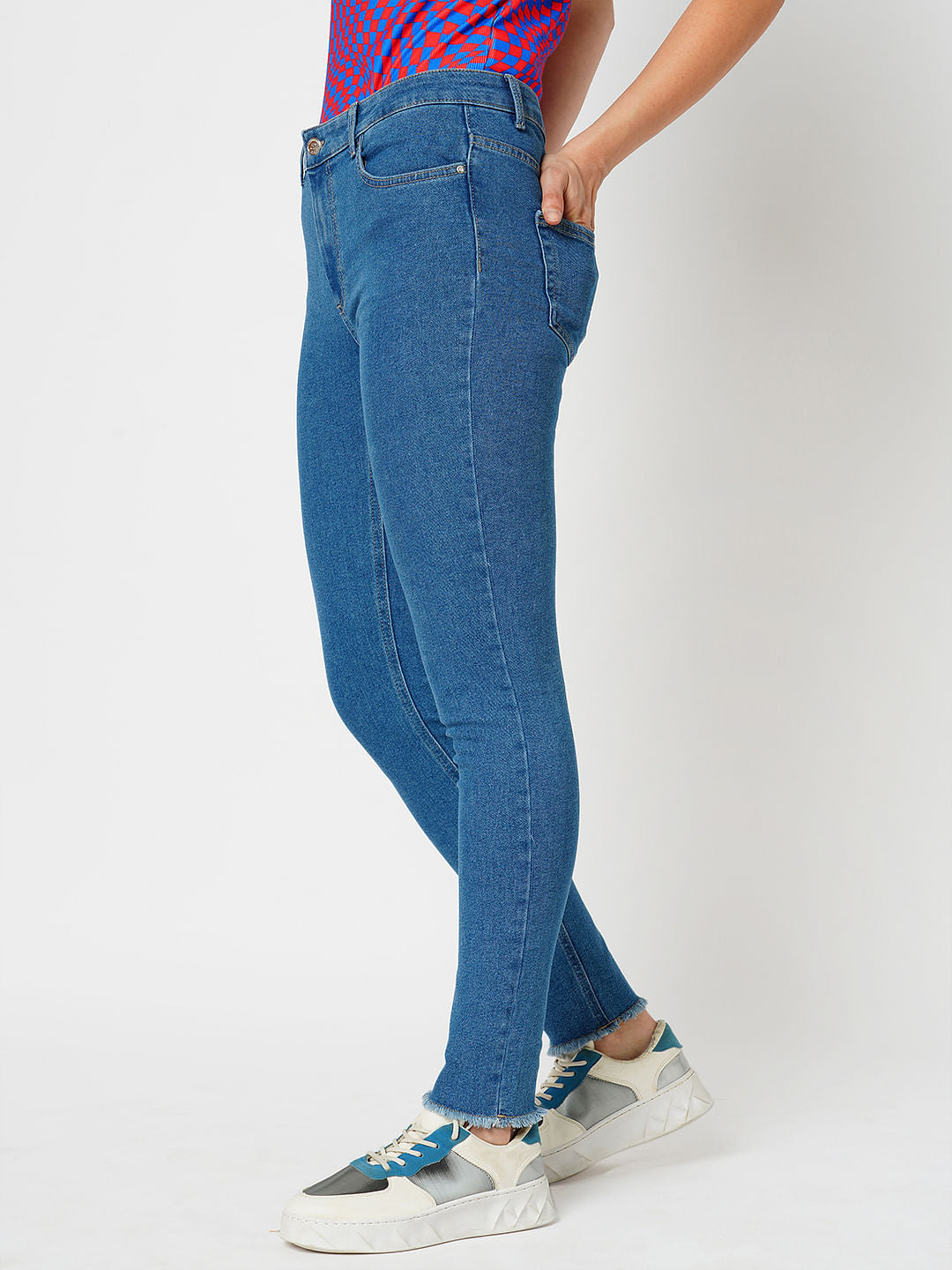 Jdy By Only Light Blue Mid Rise Skinny Jeans