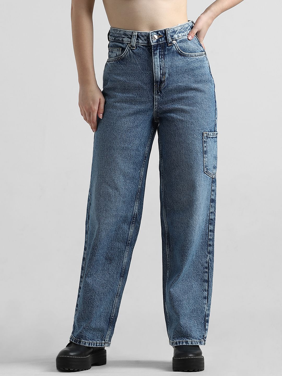 Blue High Rise Carpenter Jeans